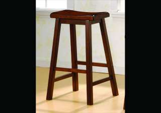 29 Inch Walnut Bar Stool Wooden Barstool Chair Set of 2  