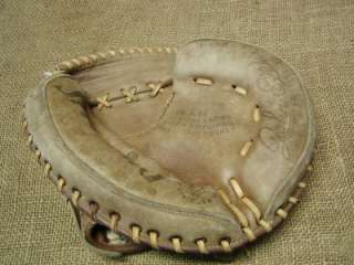 Vintage Leather John Ellis Baseball Glove Antique Ball  