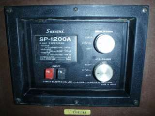 Vintage Retro SANSUI SP 1200A Large Woofer&Tweeter 2 Speaker Stereo 
