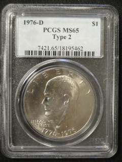   II or 2 Ike Eisenhower $1 Dollar PCGS MS65 Coin Bicentennial  