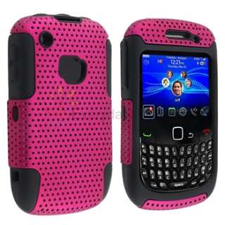For Blackberry Curve 8520 8530 9300 9330 3G Black/Pink Hybrid Case 