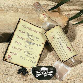 12 Pirate Party Invitations Message In A Bottle 0052083510402  