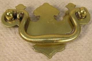 12 Vintage Brass Plate Handles Pulls Furniture Hardware  