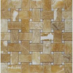   Basketweave with WHITE DOT Polished Mosaic Tiles   LOT OF 50 SHEETS