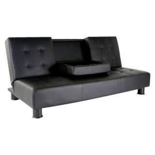 Julia Cupholder Futon   Black (Full).Opens in a new window