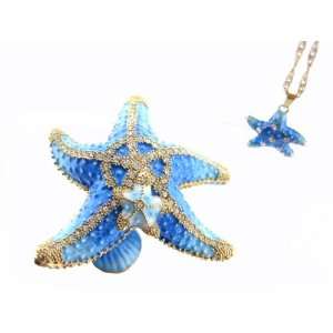  Blue Starfish Bejeweled Trinket Box 