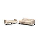 Milan 2 Piece Leather Sofa Set Sofa and Daybed