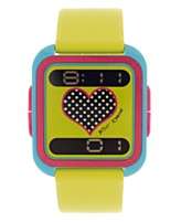 Betsey Johnson Watch, Womens Digital Lime Green Silicone Strap 35mm 