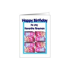  FIreman Birthday with Colorful Gifts Card Health 