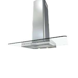   36 Wall Mount Chimney Range Hood with Flat Glass in Stainless Steel