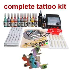  Starter Tattoo Kits 1 New Machine Gun Power Needles 20 Ink 