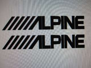 two ALPINE car audio decal sticker in 21 colors  