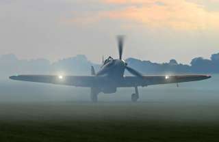 RAF WW2 Hawker Hurricane Dawn Hurricane in Watercolor by Ron Cole 