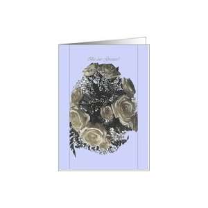 Wedding, Invitation to be Greeter, White Roses Bouquet on 