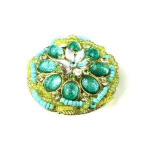  Blue Austrian Rhinestone Beads Flower Brooch Pin Jewelry