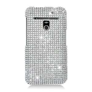  VS910/Esteem MS910 Diamond Rhinestone Case Silver Phone Cover  