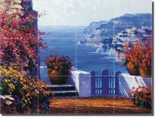 Senkarik Amalfi Coast Art Kitchen Ceramic Tile Mural  