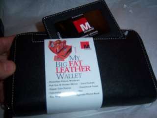 My Big Fat Black Leather Checkbook Wallet  