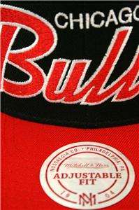 Mitchell & Ness Chicago Bulls Snapback Cap Hat OLD SCHOOL SCRIPT Hat 