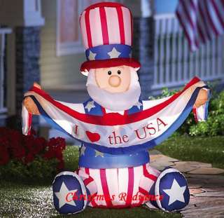 NEW AirBlown Inflatable Lighted Patriotic Uncle Sam  