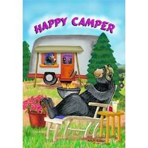  Happy Camper Camping RV Trailer Standard Flag Patio, Lawn 