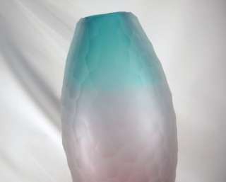 Contemporary Art Glass Multi Colored Vase Signed Artist  