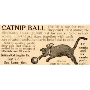  1909 Ad Catnip Ball National Cat Supplies Compay Toy 