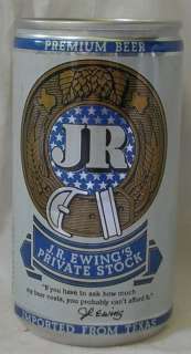 JR Beer (JR Ewings Private Stock) 12oz Beer Can (dented  