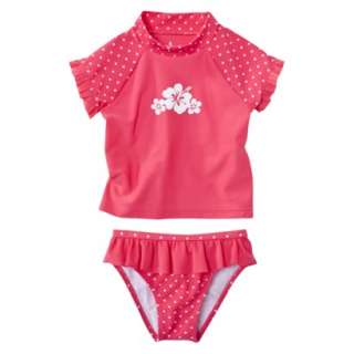 Circo® Girls Infant Toddler Girls 2 Piece Dot Rashguard Swim Suit Set 