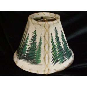  Painted Leather Chandelier Lamp Shade   Ponderosa Pines 6 