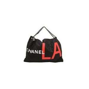 Chanel LA Cabas Quilted Black Shopper Tote Handbag 