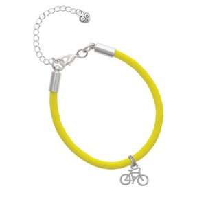    Small Bicycle Charm on a Yellow Malibu Charm Bracelet Jewelry