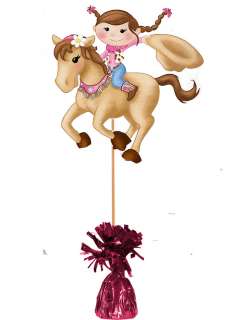 PINK COWGIRL COWBOY BIRTHDAY PARTY CENTERPIECE GIRL  