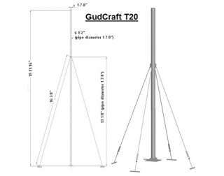GUDCRAFT T20 WIND GENERATOR WIND TURBINE TOWER KIT 20FT  