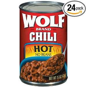 Wolf Chili Without Beans  Hot, 15 Ounce Units (Pack of 24)  