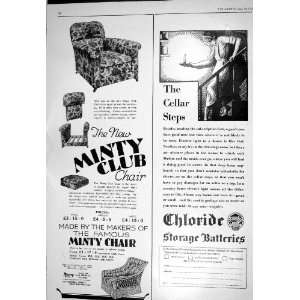  1930 MINTY CLUB CHAIR CHLORIDE STORAGE BATTERIES RILEY 