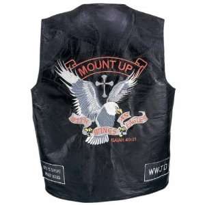  Genuine Leather Vest with Christian Patches (Pick a Size 
