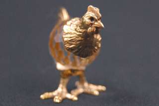 Gold Plated And Crystal Hen Figurine  