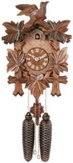   Black Forest 13 Eight Day Cuckoo Clock   Maple Leaves & Bird