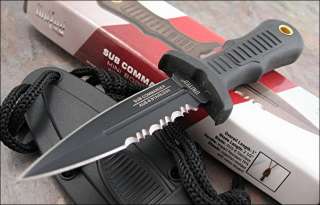 United All Black Sub Commander AUS 6 Sure Grip Mini Boot Dagger Knife 
