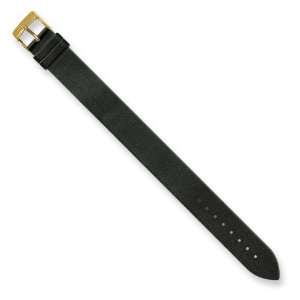   Moog Gold plated Black Glimmer Finish Satin Fabric Watch Band Jewelry