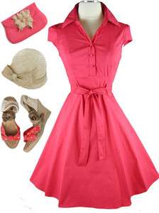 50s Style Pink SODA FOUNTAIN Lucy PINUP Day Dress  