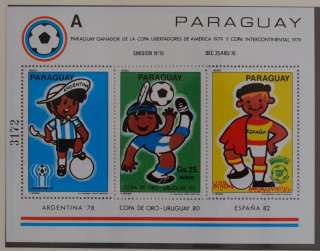 PARAGUAY 1980 SOCCER Football Mascots, MNH A Sheet, $30  