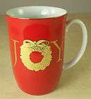 OTAGIRI JAPAN 2 JOY CHRISTMAS COFFEE CUPS MUGS RED GOLD