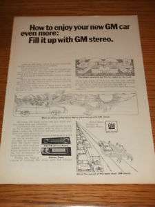 VINTAGE 1970 GM Delco Car Radio Stereo Print Ad Art Cas  