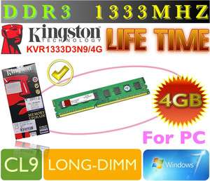 PC 4GB(1x 4GB) DDR3 1333MHz Kingston desktop ram memory  