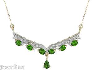  Russian Chrome Diopside & Diamond Necklace   Jewelry Television  