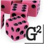 NEW 10 Pink w/ Black D6 6 Sided RPG Bunco Game Dice Set  