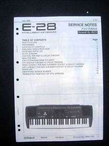 Roland E 28 Digital Piano Service Manual Schematic E28  