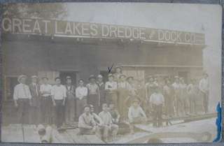 1910‘s Real Photo~Great Lakes Dredge & Dock Men at Work~Dill  